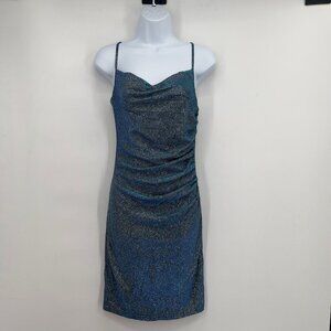 Lulus Blue Glitter Bodycon Mini Dress - Size XS